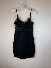 Charlotte Russe Black Lace-Top Spaghetti Strap Mini Dress
