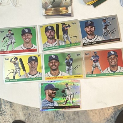 Topps Chrome Platinum 2025 Tampa Bay Rays Facsimile 7 card lot Lowe mangum bigge