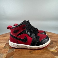 Nike Air Jordan 1 Mid Toddler Shoes Red Black Sz 5c