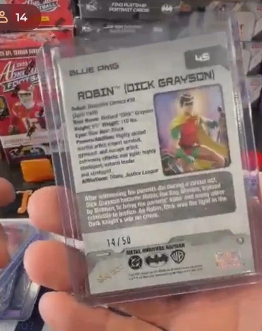 2025 Skybox 蝙蝠侠金属宇宙罗宾蓝色贵金属宝石 /50 #45 Grayson — 第 3/4 张图片