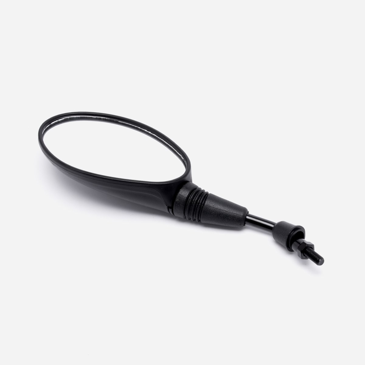 Left Mirror - Screw-in. 130mm Stalk Screw-in Side Mirror Black Scooter Side View