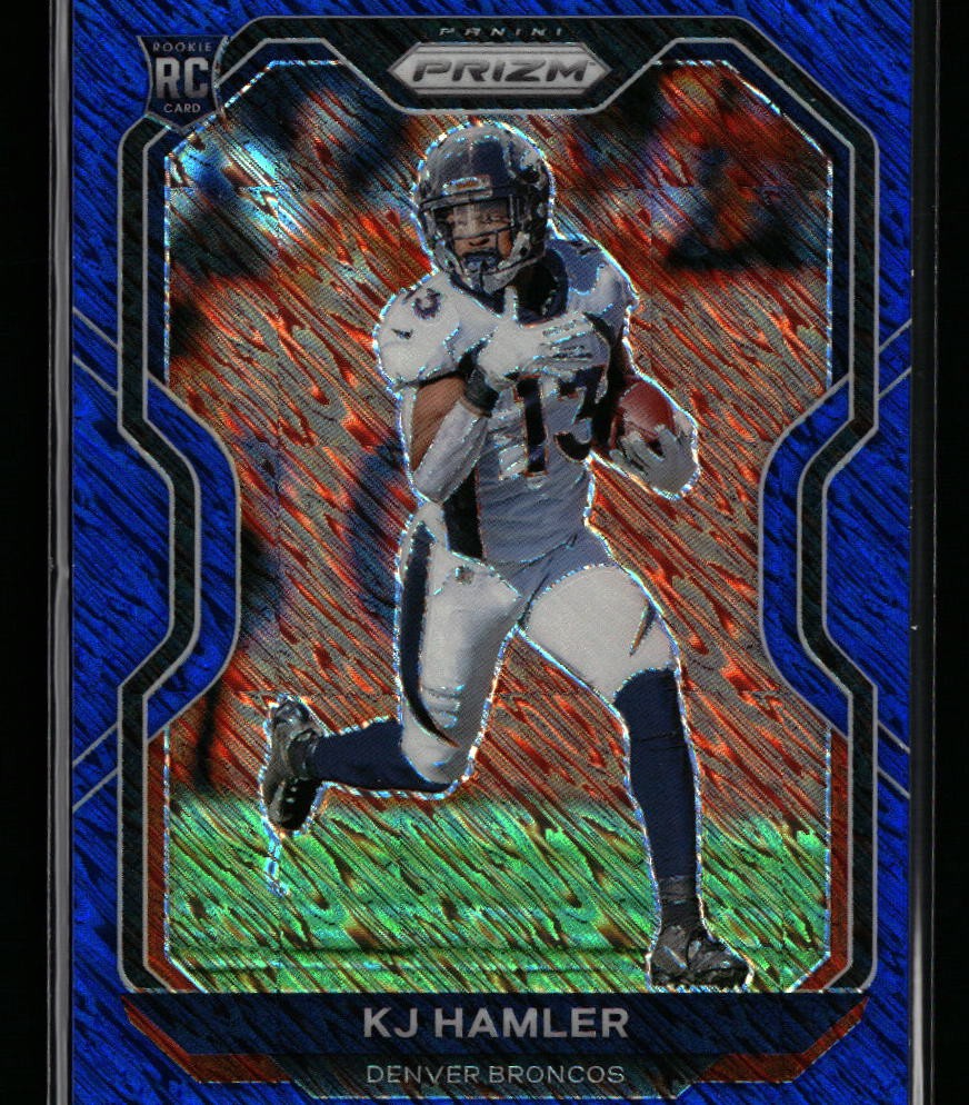 KJ Hamler 2020 Panini Prizm #315 Prizm Blue Shimmer #/25 Rookie Denver Broncos