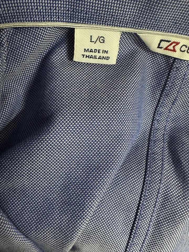 Camisa Cutter & Buck para mujer grande azul con botones manga larga cuello extendido Foto 4 de 4