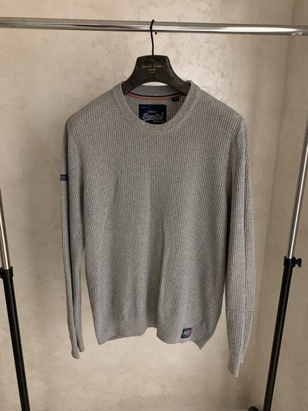 Men Superdry Sweater Silver Cotton 44 / XXL / 52