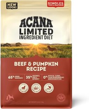 Ingredient Grain Free High Protein Dry Dog Food Beef  Pumpkin Recipe 4.5lb Bag