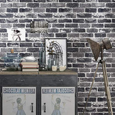 Peel and Stick Grey Brick Wallpaper, Self-Adhesive Wallpaper, Vinyl Waterproof