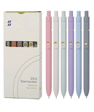 Gel Pens 6Pcs, 0.7mm Smooth Writing Black Ink Pens for Journaling, Cute Aesth...