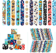 48 Pcs Slap Bracelets for Kids Pirate Party Favors Toys Slap Bracelets Bulk Snap