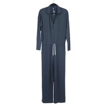 Vuori Lux Intentions Knit Jumpsuit Black Collared Long Sleeve Women's M