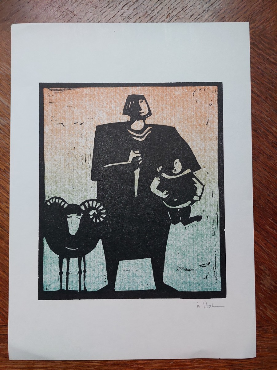 版画 Ake Holm#236Rovarna pa korset Lithograph Åke HOLM Signed linocut / Original print by Holm | eBay