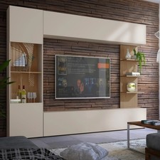 LAZANDO TV Wall Unit 250cm LED Cabinet Set Modern Living Room Storage