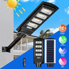 LED Street Light Solar Power with Arm Remote Control sensor Waterproof Garden