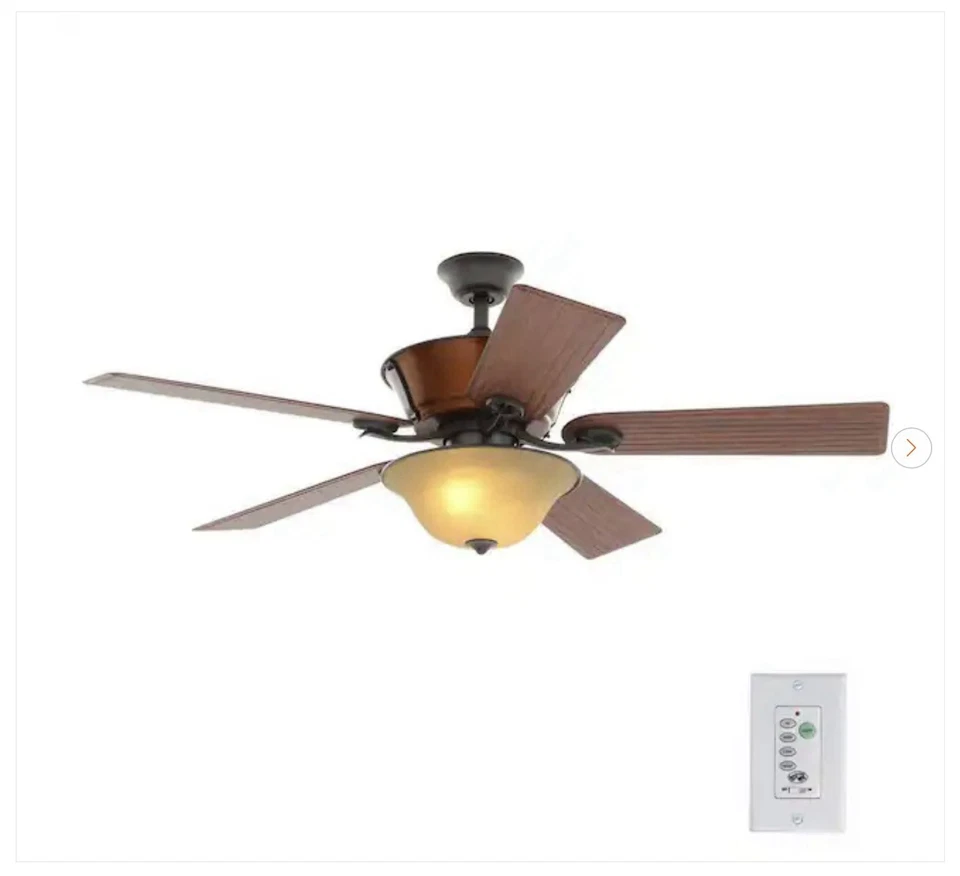 Hampton Bay Radcliffe 52 in. Indoor/Outdoor Natural Iron Ceiling Fan - Image 2 of 3