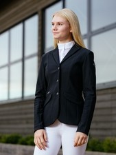 LeMieux Young Rider Kennedy Show Jacket Black | Front Zip, Breathable, Kids