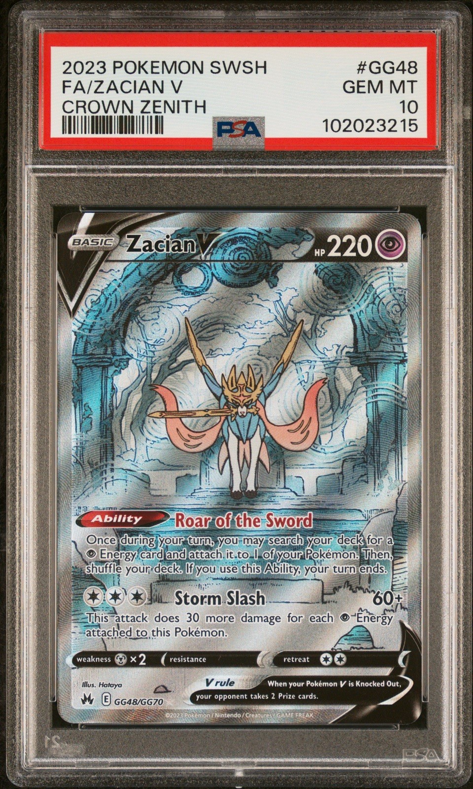Zacian V GG48/GG70 Crown Zenith: Galarian Gallery Holo Pokemon TCG Graded PSA 10