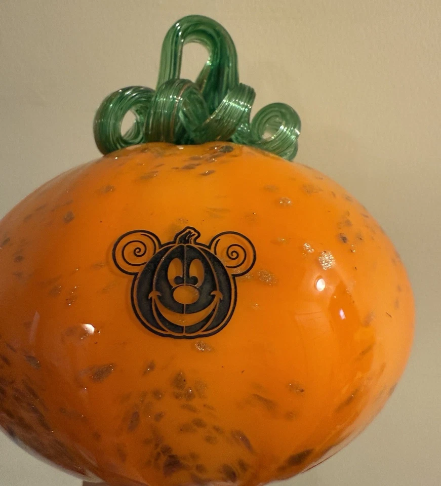 Disney Mickey’s Halloween Party 2025 Arribas Calabaza de Vidrio con Soporte Iluminado ¡NUEVO! Foto 3 de 4