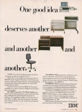 IBM Original 1984 Print Ad Personal Computer Furniture Office Setup