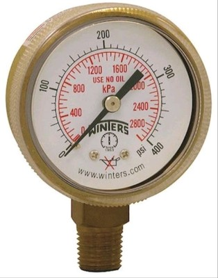 #ad Winters Pwl2726 Welding Regulator Pressure Gauge 0 To 400 Psi 2 In Dial 1 4 $11.00