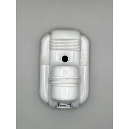 Vtg Paulding Art Deco White Porcelain Wall Sconce Light Fixture Streamline
