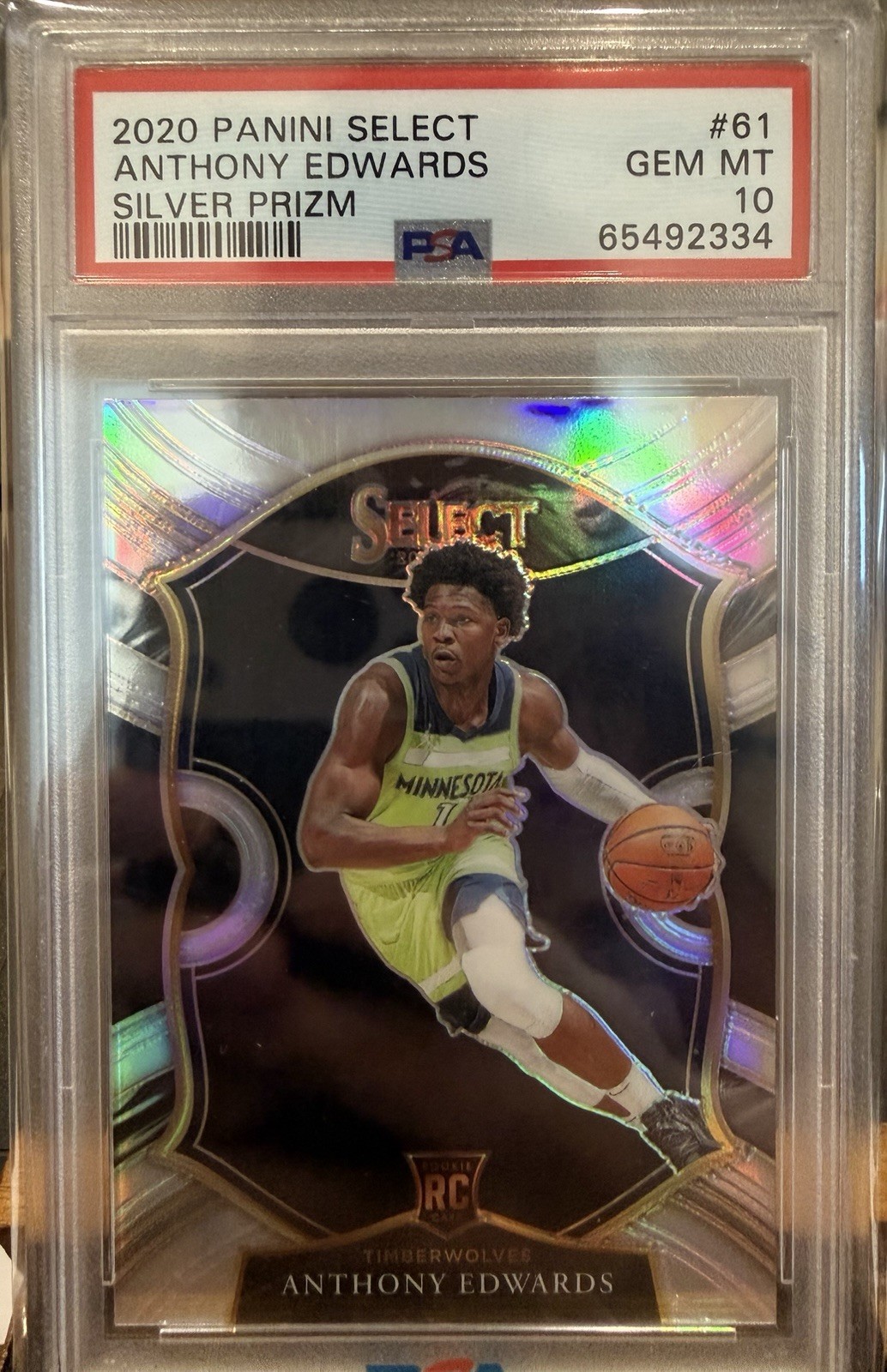 2020-21 Panini Select Concourse Anthony Edwards #61 Silver Prizm (RC) PSA 10