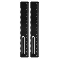 2X Gerade Lineal 15Cm Metrisch Alu Messwerkzeug FüR Studium BüRo, Schwarz