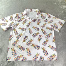 Obnoxious Golf Polo Shirt Men’s XL   Pineapple  Pattern Stretch Performance