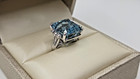 14.10 Ct. Aquamarine & Diamond Ring 18k White Gold Diamond Cellar Appraisal $25k — photo 7