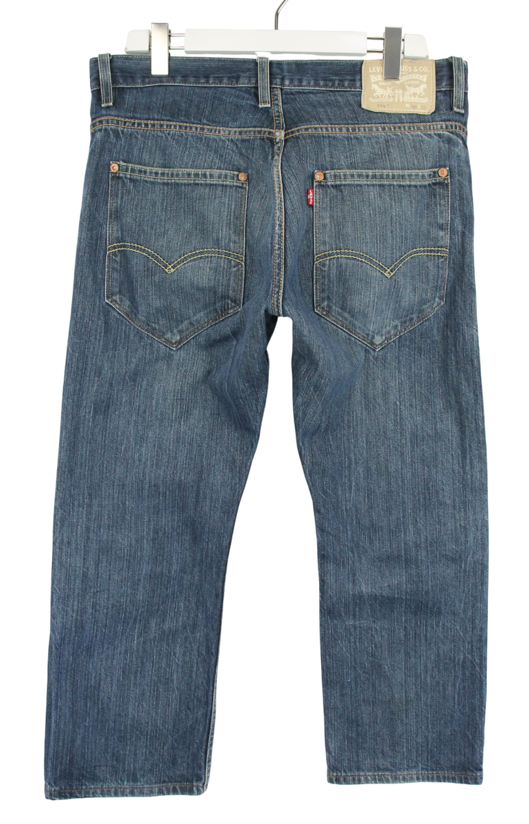 LEVI'S 514 Jeans Men's W36/~L26 Blue Aged Look Faded Zip Fly
