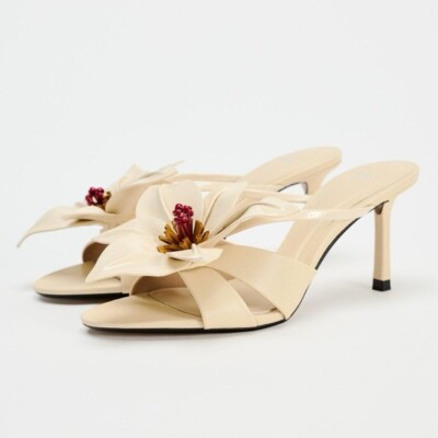 ZARA FLORAL HEELED SANDALS | eBay