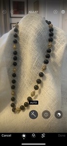 Authentic Onyx Necklace With RARE Antique Gold Plated Sterling Silver Beads Total Wt. 133