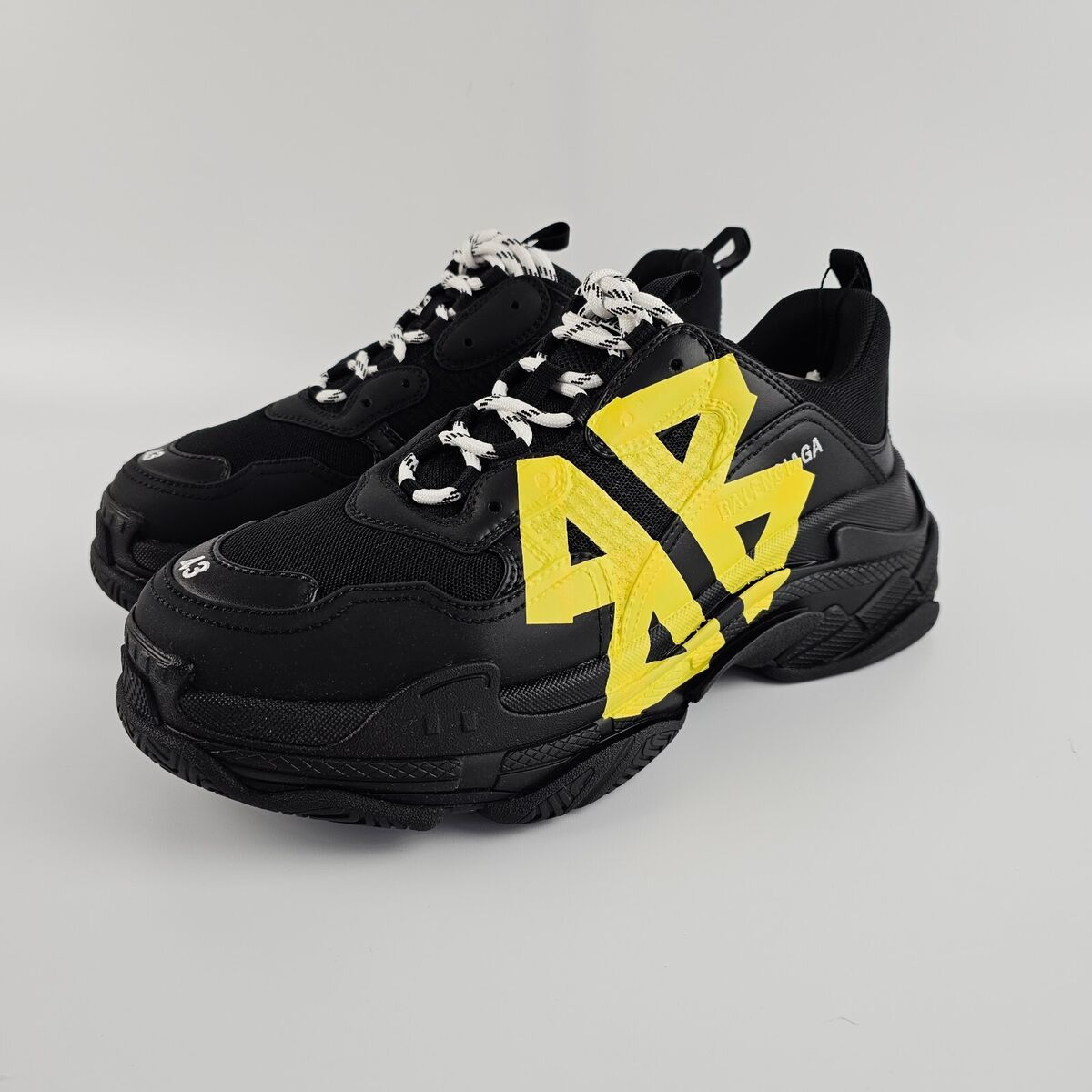 【BALENCIAGA】Triple S Tape Type スニーカー★ブラック★23cm BALENCIAGA Triple S Tape Type $1250 Men's Black/Yellow