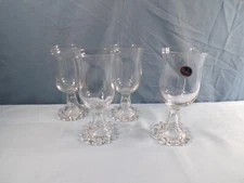 Set of 4 Imperial Clear Glass Candlewick 10 Oz. Water Goblets 6 3/4" Tall