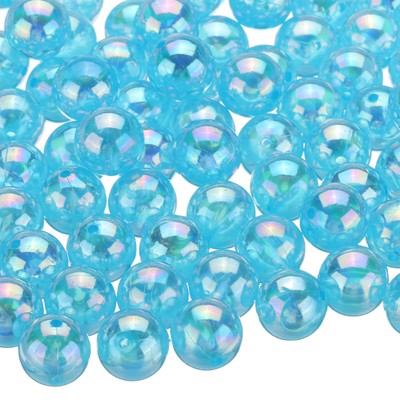 100 Stck. Acryl Runde Perlen AB Farben 12 mm Lose Handwerk Perlen Aquamarin AB