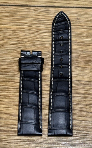Genuine Original Longines Matt Black Leather Strap 20mm 18mm 20/18 L682120102 - Picture 2 of 7