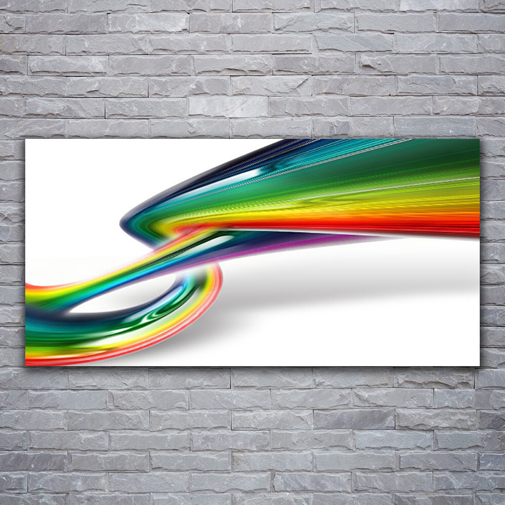 Impression sur verre acrylique effet galerie art abstrait coloré 120x60