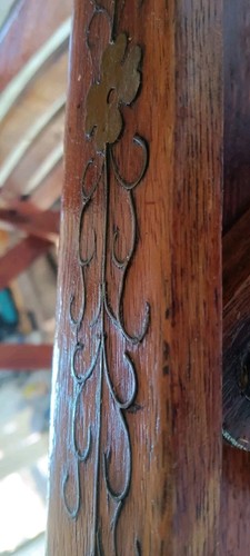 RARE Mid-Century Teak Rex Folding lawn Chair Elegant Unique brass inlay Comfy - Picture 9 of 23