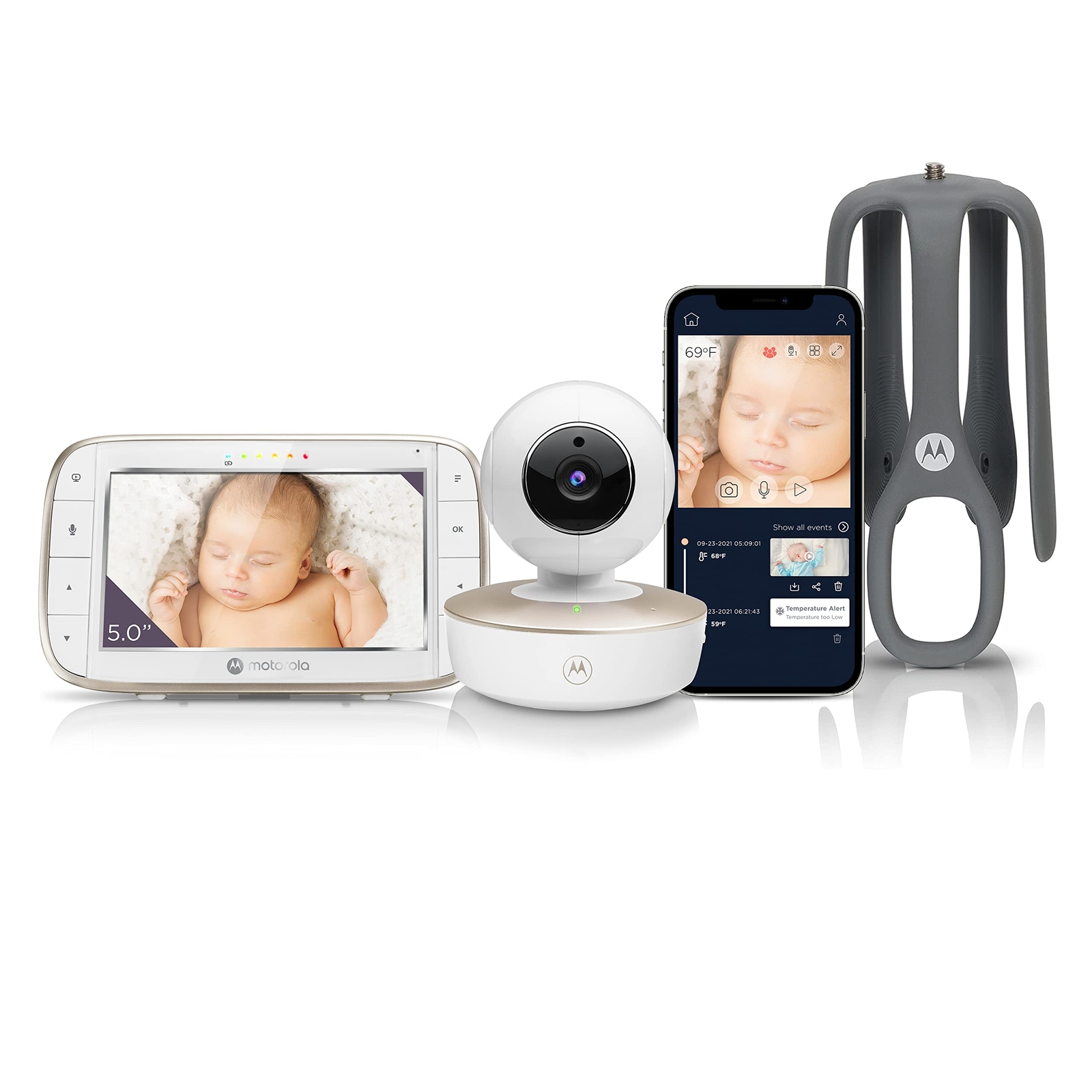 Motorola VM855 HD Baby Monitor with Crib Mount and Camera Connectivity-image