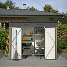 XXL 8x4Ft Metall Geräteschuppen Gerätehaus Garten Schuppen Gartenhaus Wetterfest