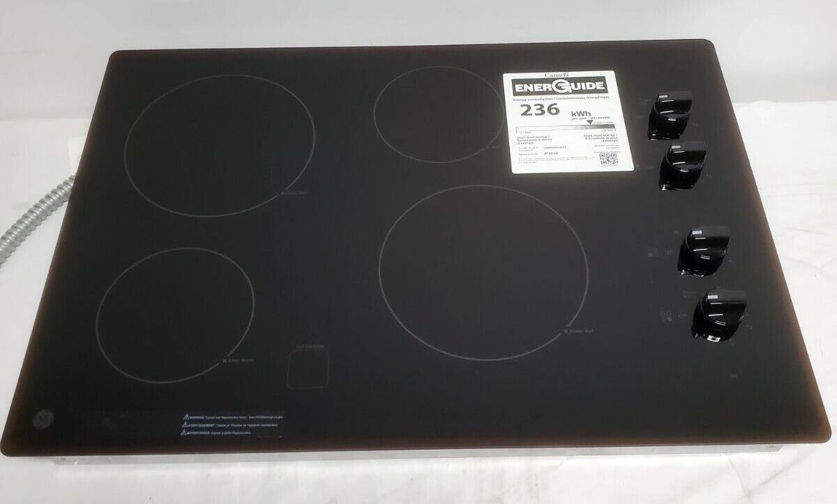 GE JP3030DJBB 30" BuiltIn Knob Control Electric 4 Burner Smooth