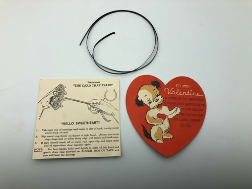 1930s Vtg Valentine Greeting Card White & Wyckoff Instru. + Tape Does NOT Talk - Picture 11 of 12