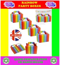 Rainbow Birthday Kids Party Boxes Childrens Fun Picnic Food Meal Gift Box Plate