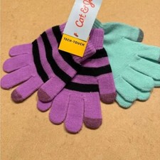Cat  Jack Girls Gloves One Size Fits Most Aqua Purple NWT