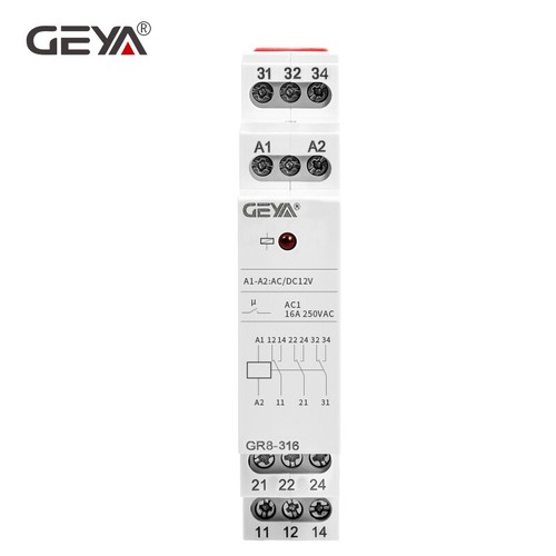 Auxiliary Relay AC/DC12V Electromagnetic Relay 8A/16A SPDT Module Relay Din Rail - Picture 16 of 16