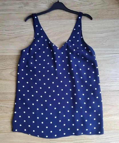 £29.95 • JOULES • Kyra Print V Neck Camisole Top - Navy Spot - 8 UK. BNWT