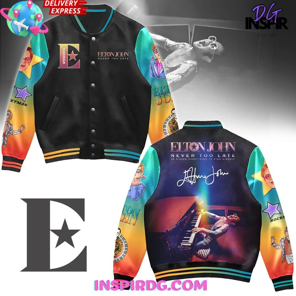 Elton John Never Too Late Varsity Jacket