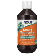 NOW Liquid Magnesium 8 Fl Oz Trace Minerals Nervous System Support Non GMO Vegan