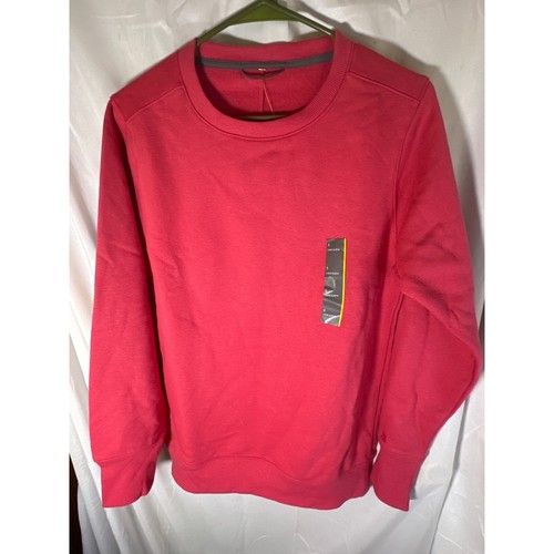 All in Motion Herren Baumwollfleece Sweatshirt mit Rundhalsausschnitt, dunkelrosa, Größe S, neu mit Etikett - Bild 2 von 4