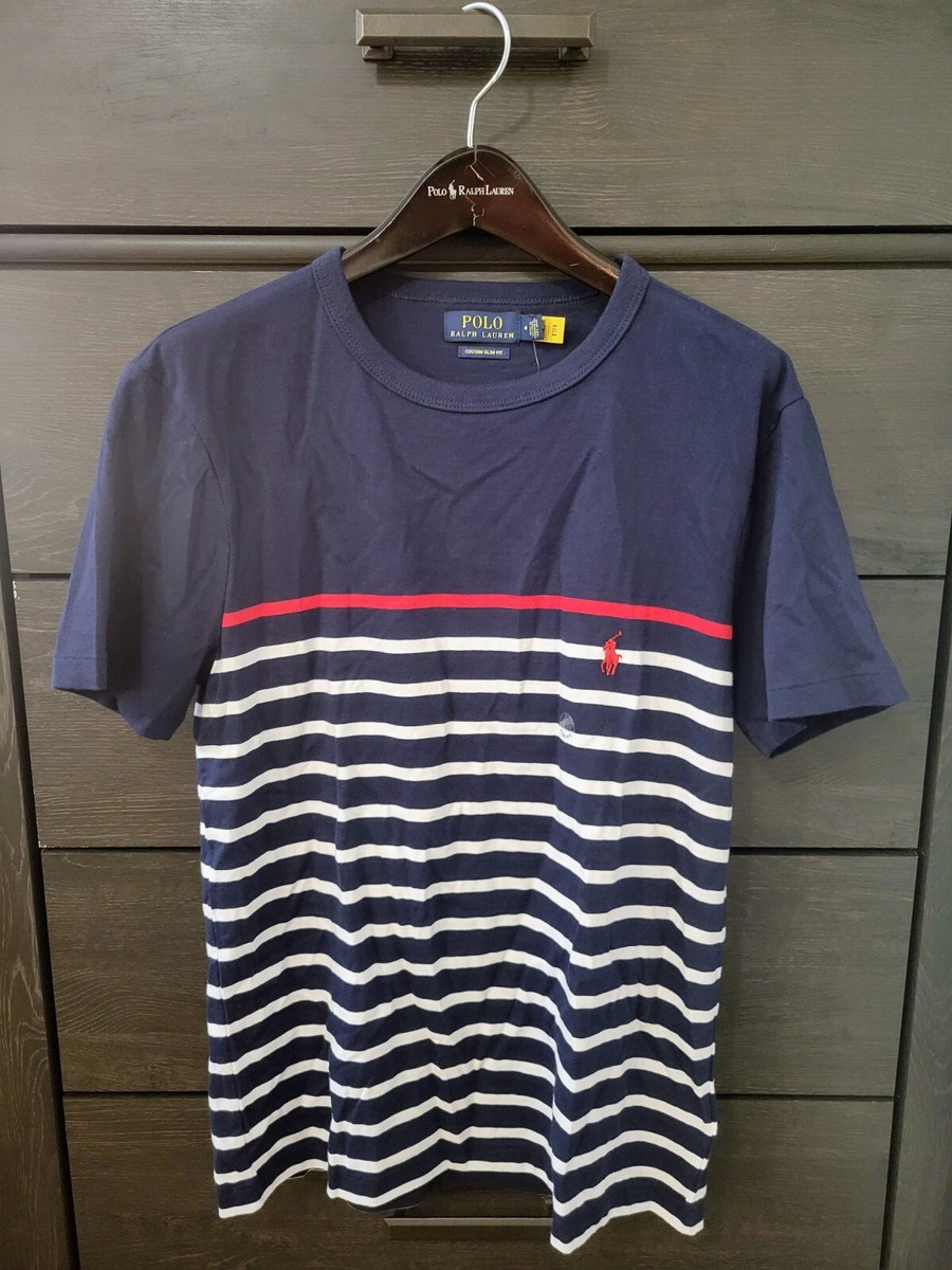 Polo Ralph Lauren Custom Slim Fit French Navy Striped T