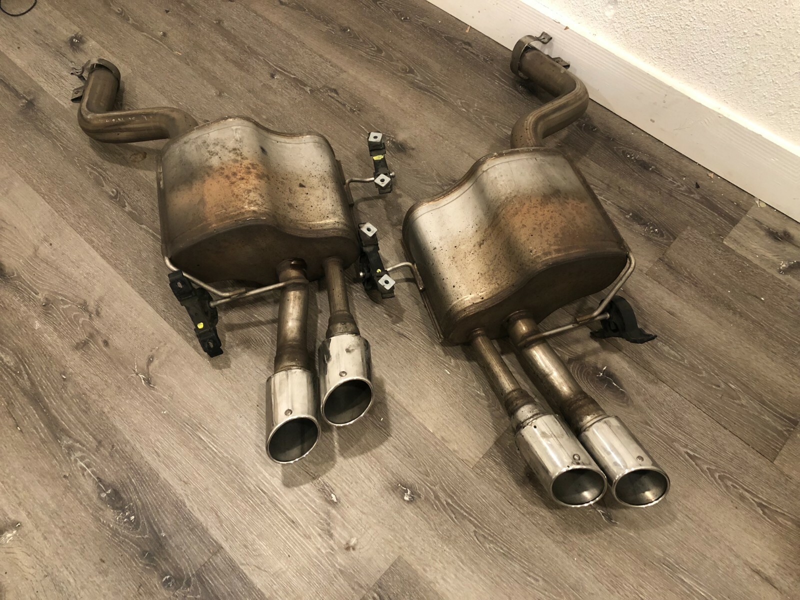  03-2012 MASERATI QUATTROPORTE M139 REAR L&R DUAL EXHAUST MUFFLER PIPE PAIR OEM