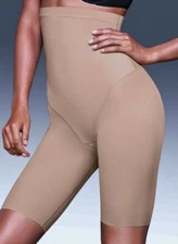 FLEXEES Nude High Waist Thigh Slimmer Lt Control Shapewear Shorts NEW Womens S